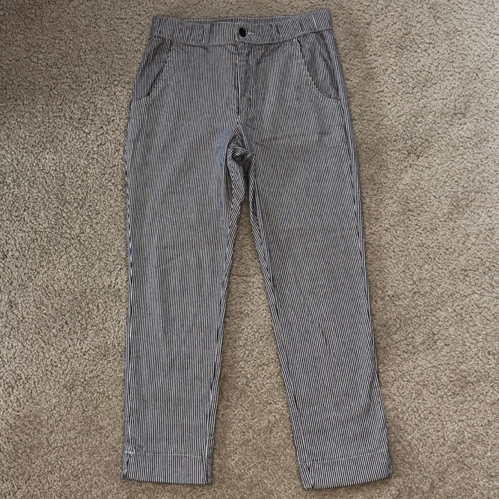 HOLLISTER Vertical Striped Navy Blue Straight Jeans Small S